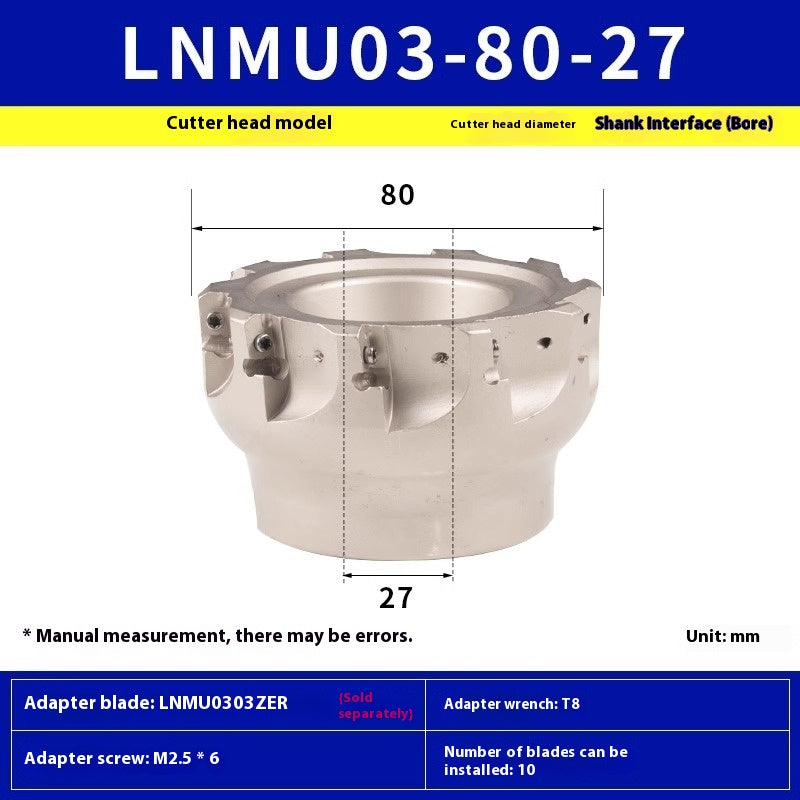 6013 CNC LNMU03 fast feed toolholder CNC machining center high efficiency fast end milling cutter disk double-sided flute milling cutter blade Shandong Denso Pricision Tools Co.,Ltd.